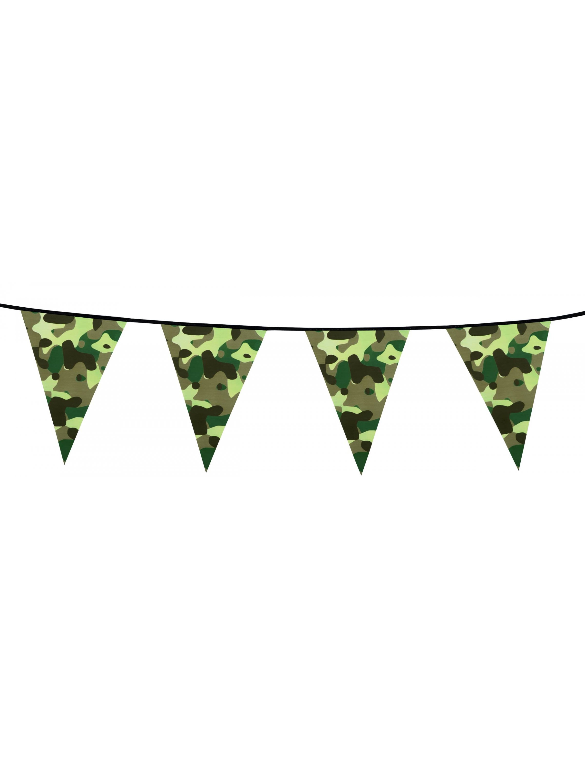 Guirlande fanions papier Camouflage 6 m