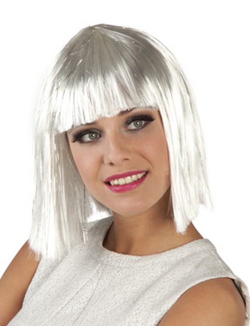 Perruque courte blanche femme