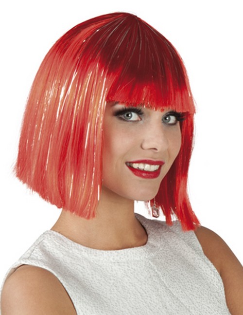 Perruque courte rouge femme