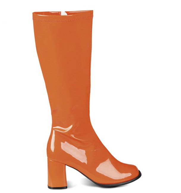 Bottes orange vernies femme