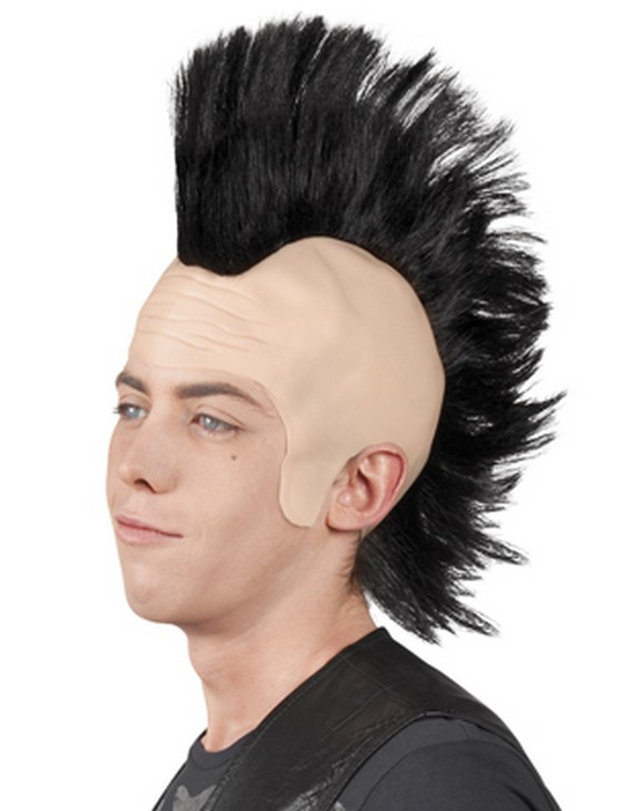 Perruque punk crête homme