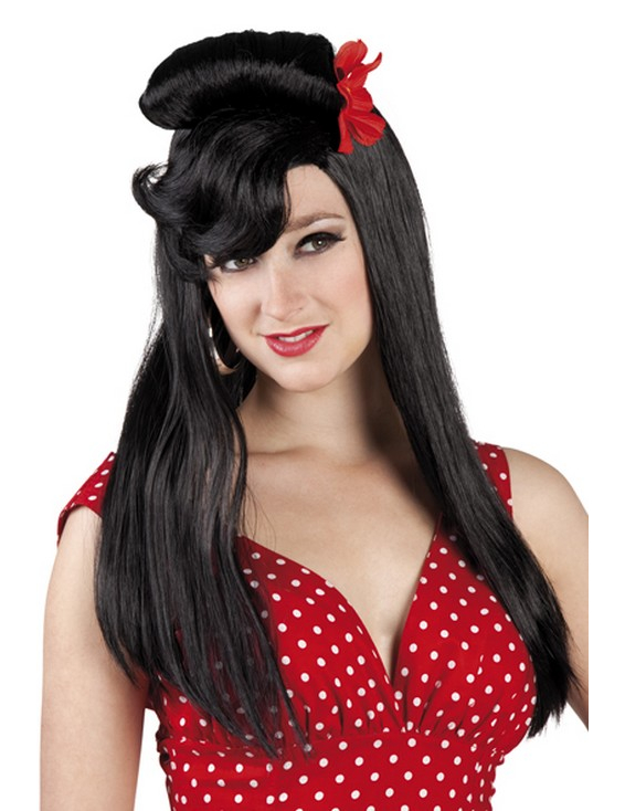 Perruque noire femme