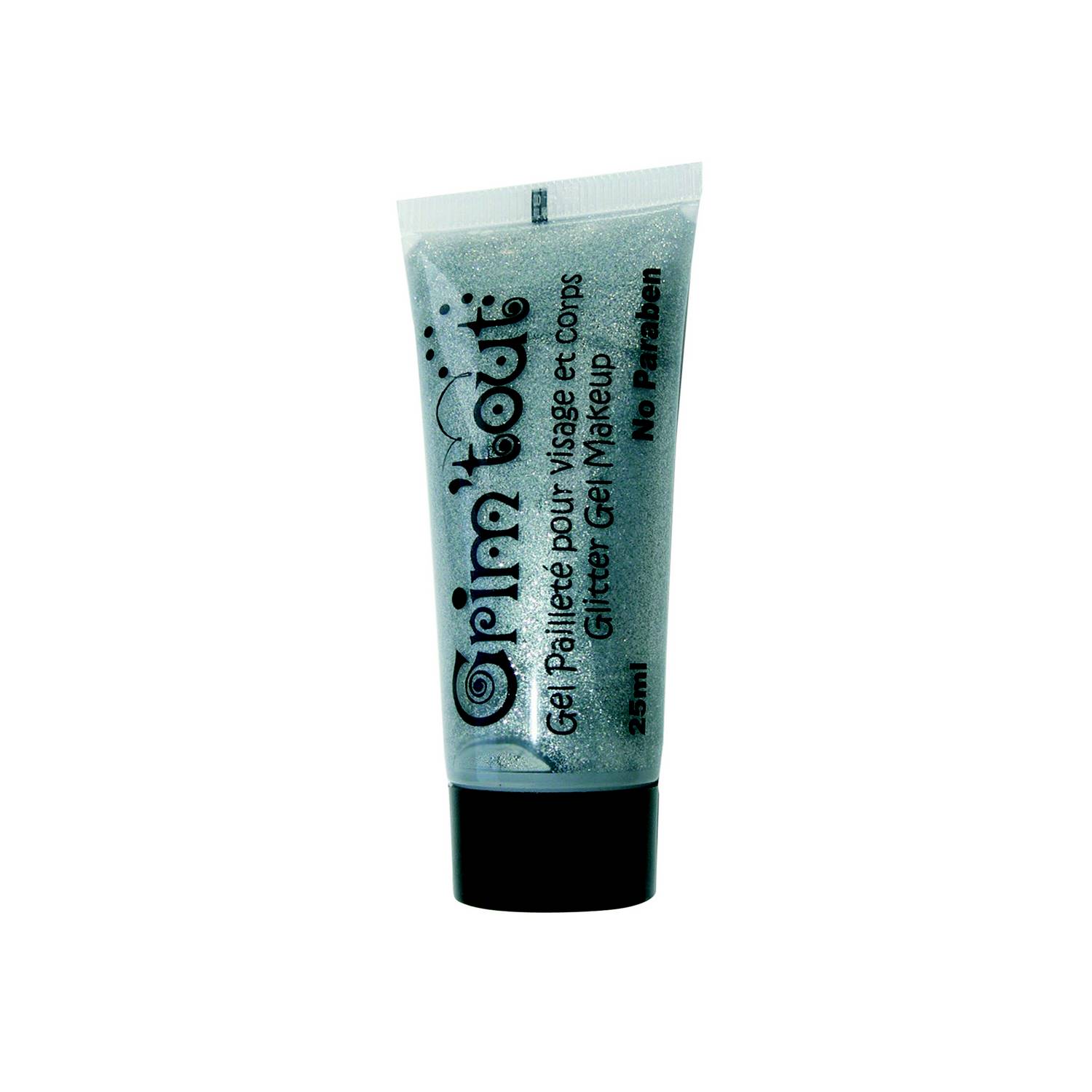 Gel pailleté argent pour visage sans parabène Grim Tout