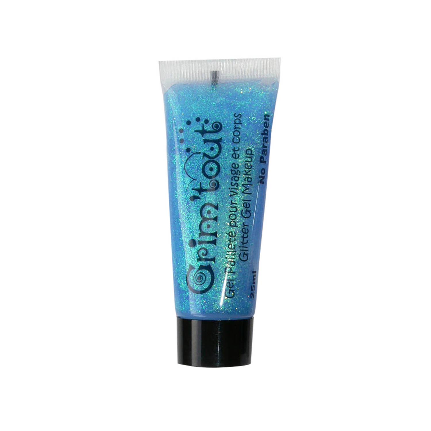 Gel pailleté turquoise pour visage sans parabène Grim'Tout®