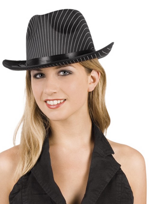 Chapeau gangster rayé adulte