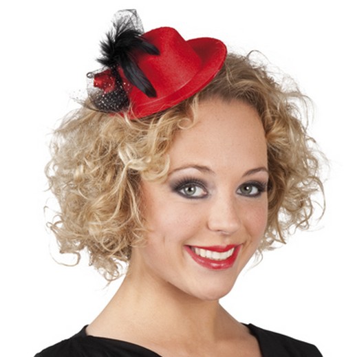 Mini chapeau rouge femme