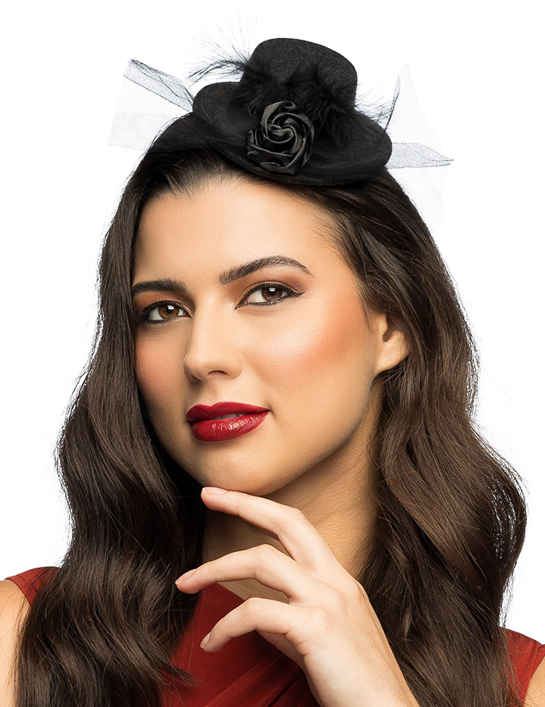 Mini chapeau noir femme