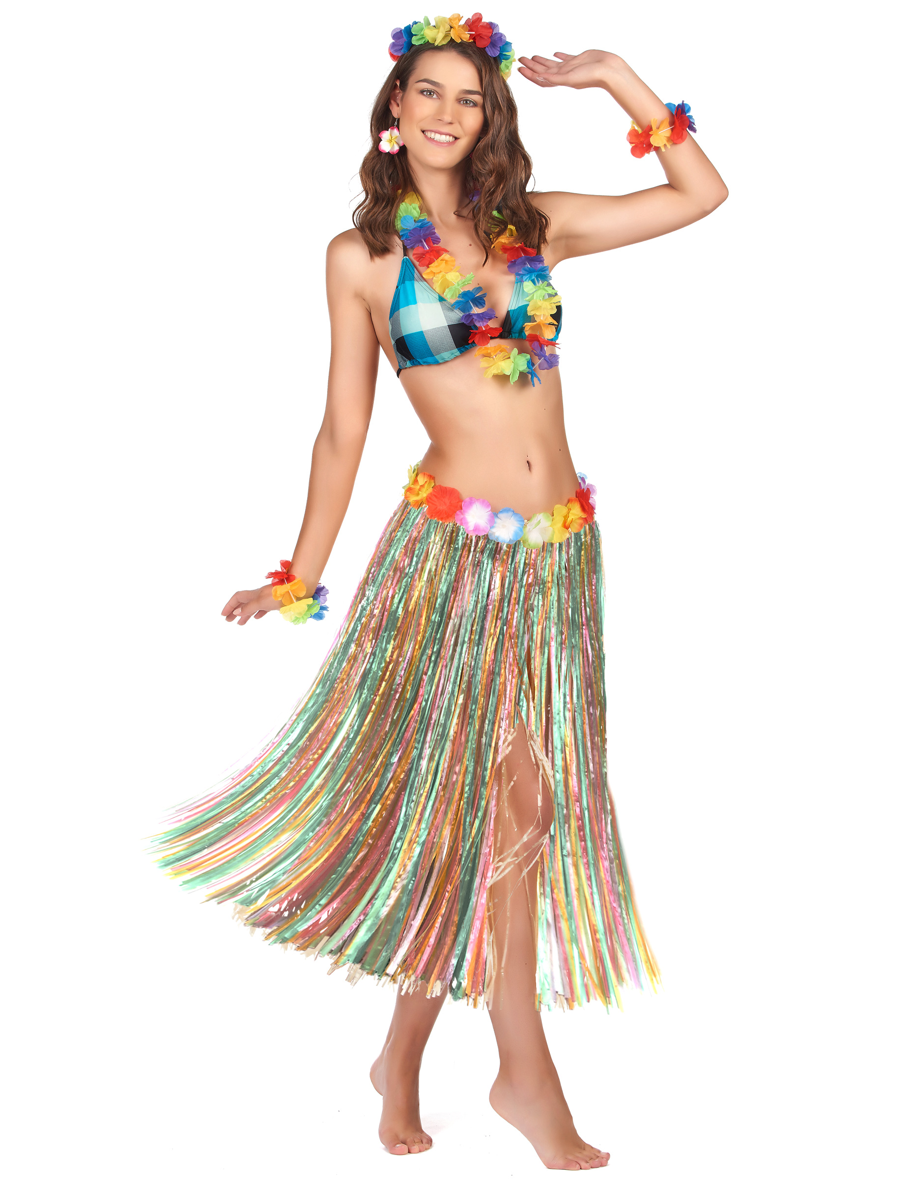 Jupe longue multicolore Hawaï femme