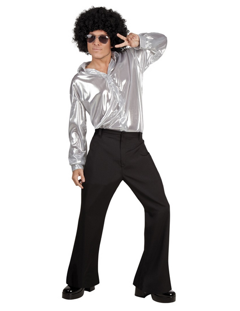 Chemise disco argent homme