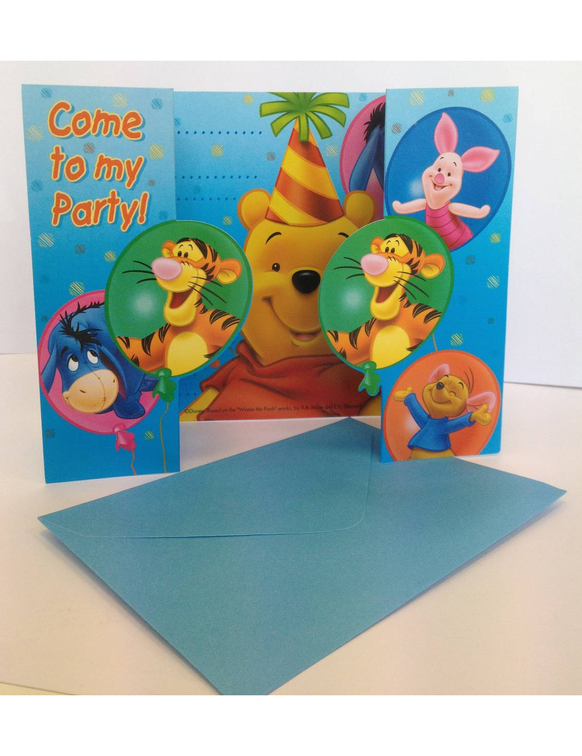 6 invitation carton Winnie l'ourson 