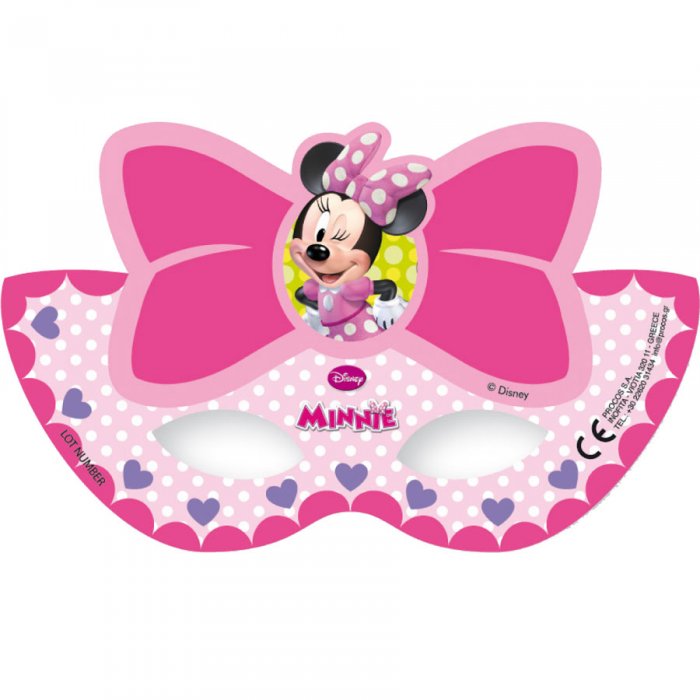 6 masques carton Minnie Bow-Tique
