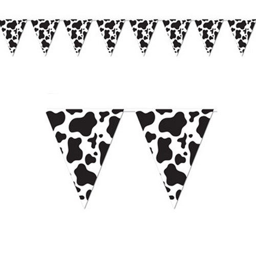 Guirlande en papier fanions Vache 3,7 m x 25 cm