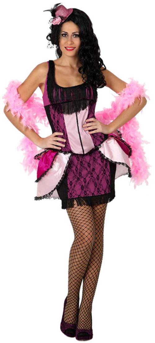 Déguisement danseuse de cabaret rose femme