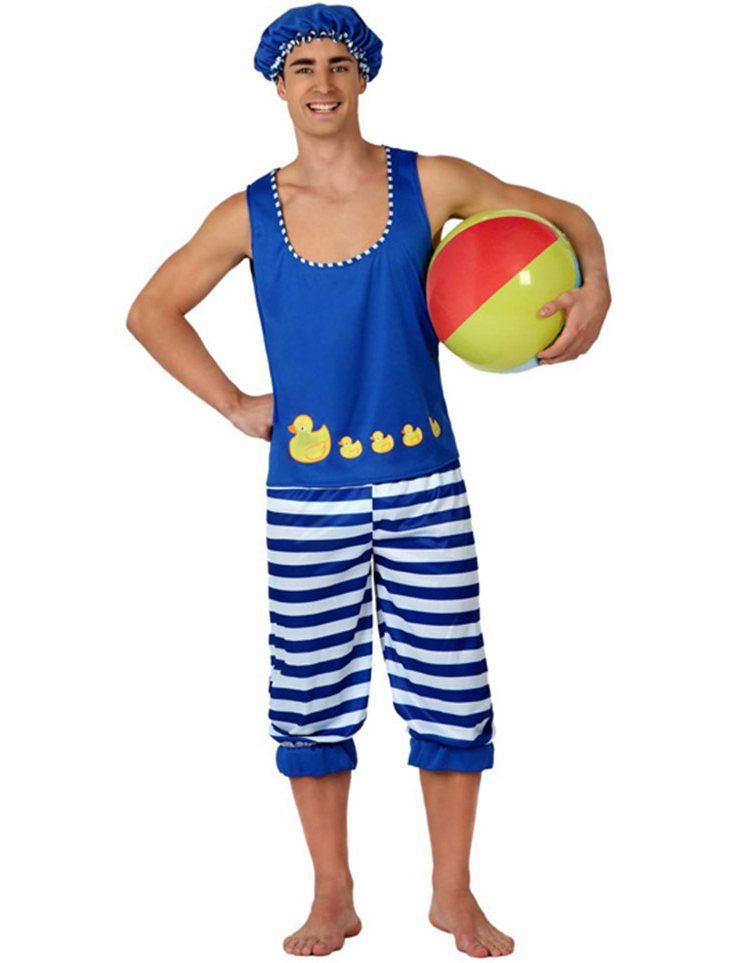 Déguisement baigneur bleu homme
