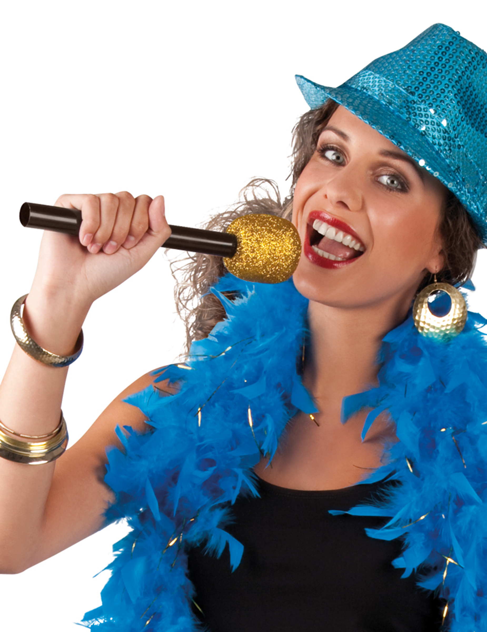 Micro de chanteur doré