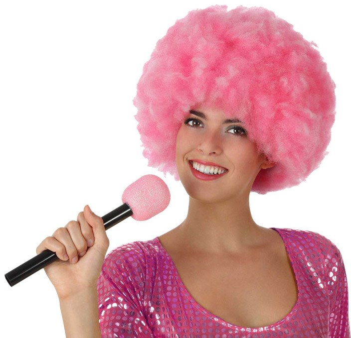 Micro de chanteur rose
