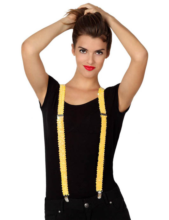 Bretelles à paillettes jaune
