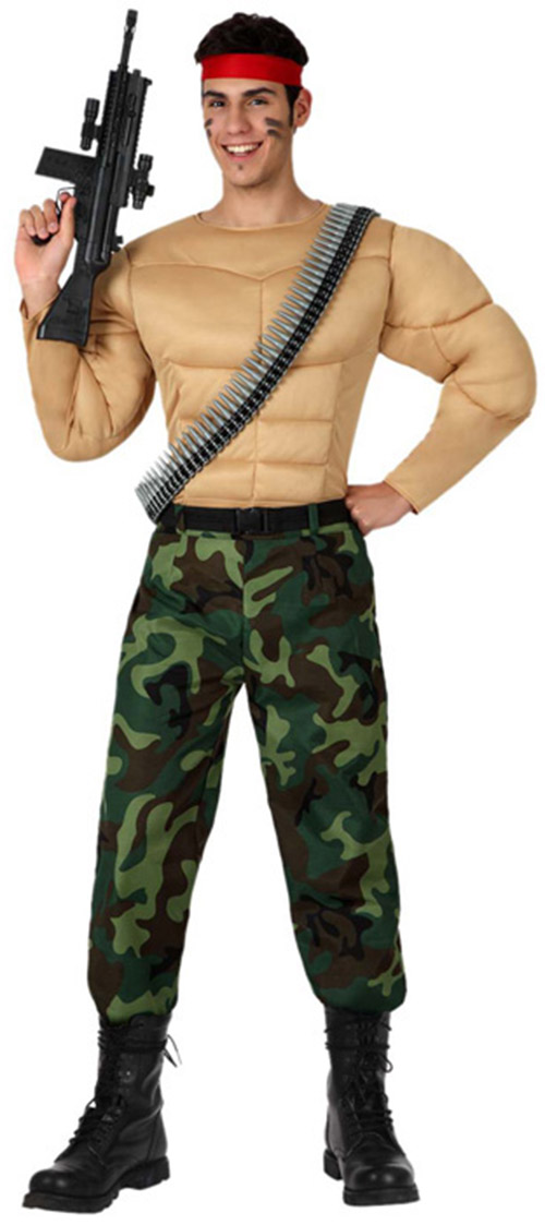 Déguisement militaire musclé homme