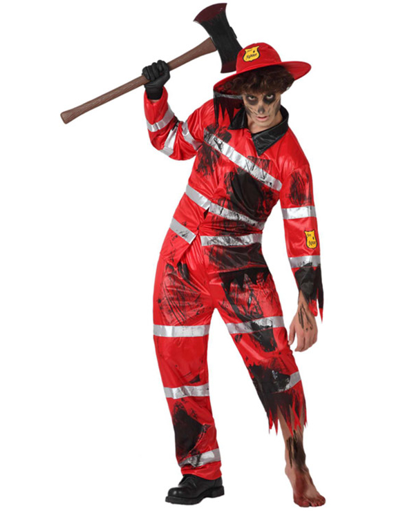 Déguisement sapeur-pompier zombie homme Halloween