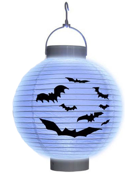 Lanterne à led chauve-souris papier Halloween