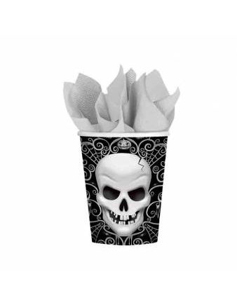 8 Gobelets carton Tête De Mort Halloween