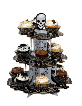 Présentoir à petits gâteaux Tête De Mort Halloween