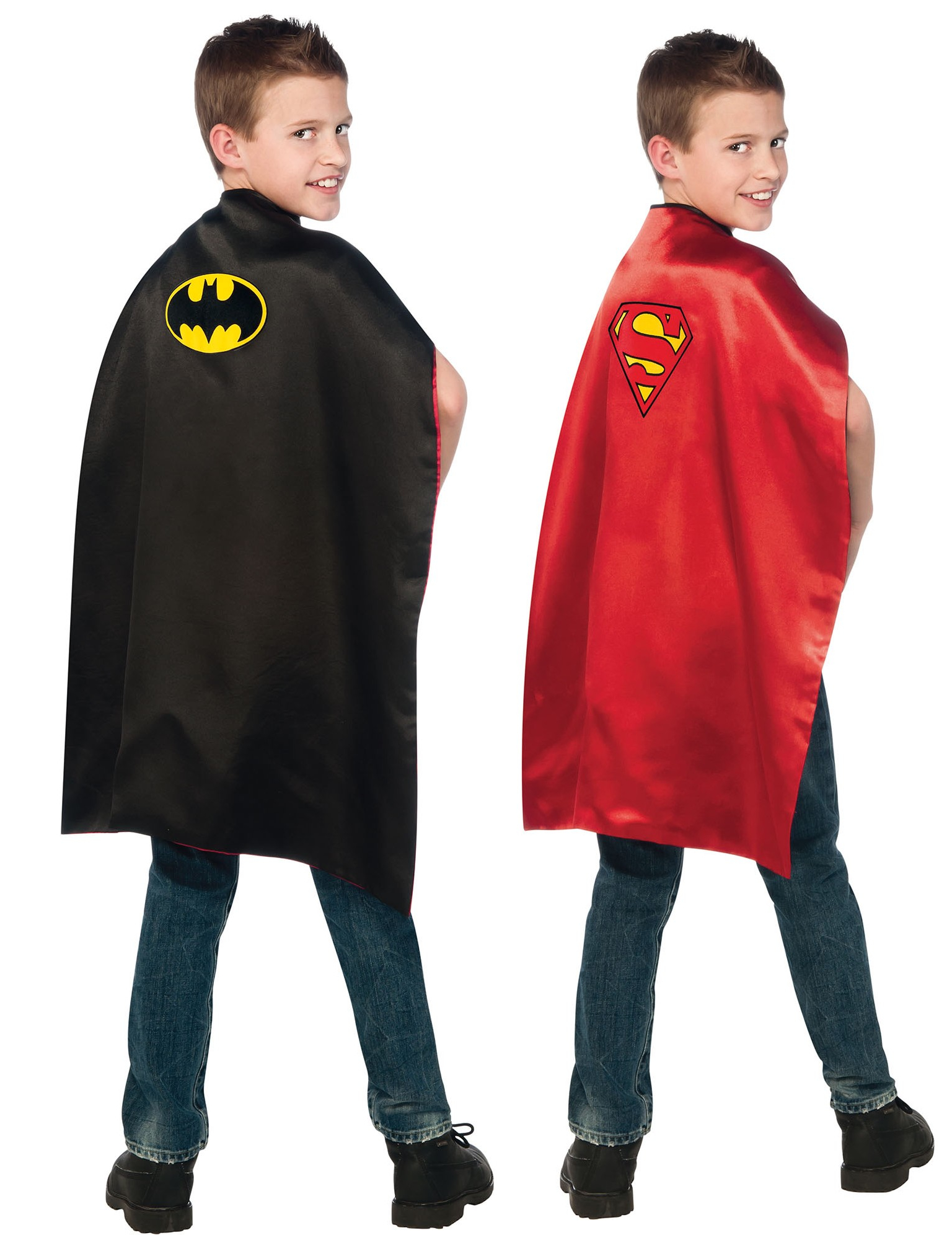 Cape réversible Batman et Superman enfant