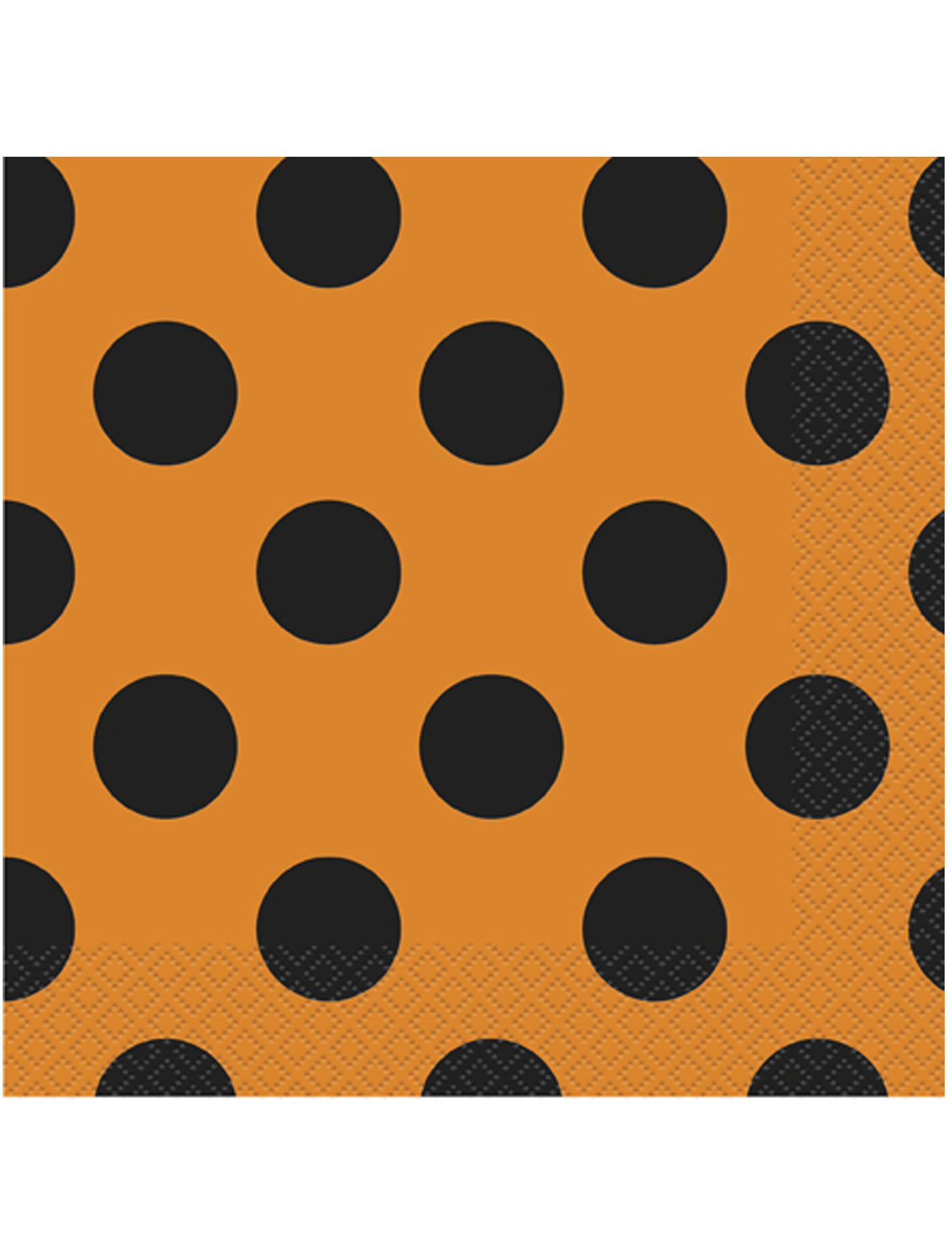 16 Serviettes en papier Orange flashy à pois noirs 33 x 33 cm