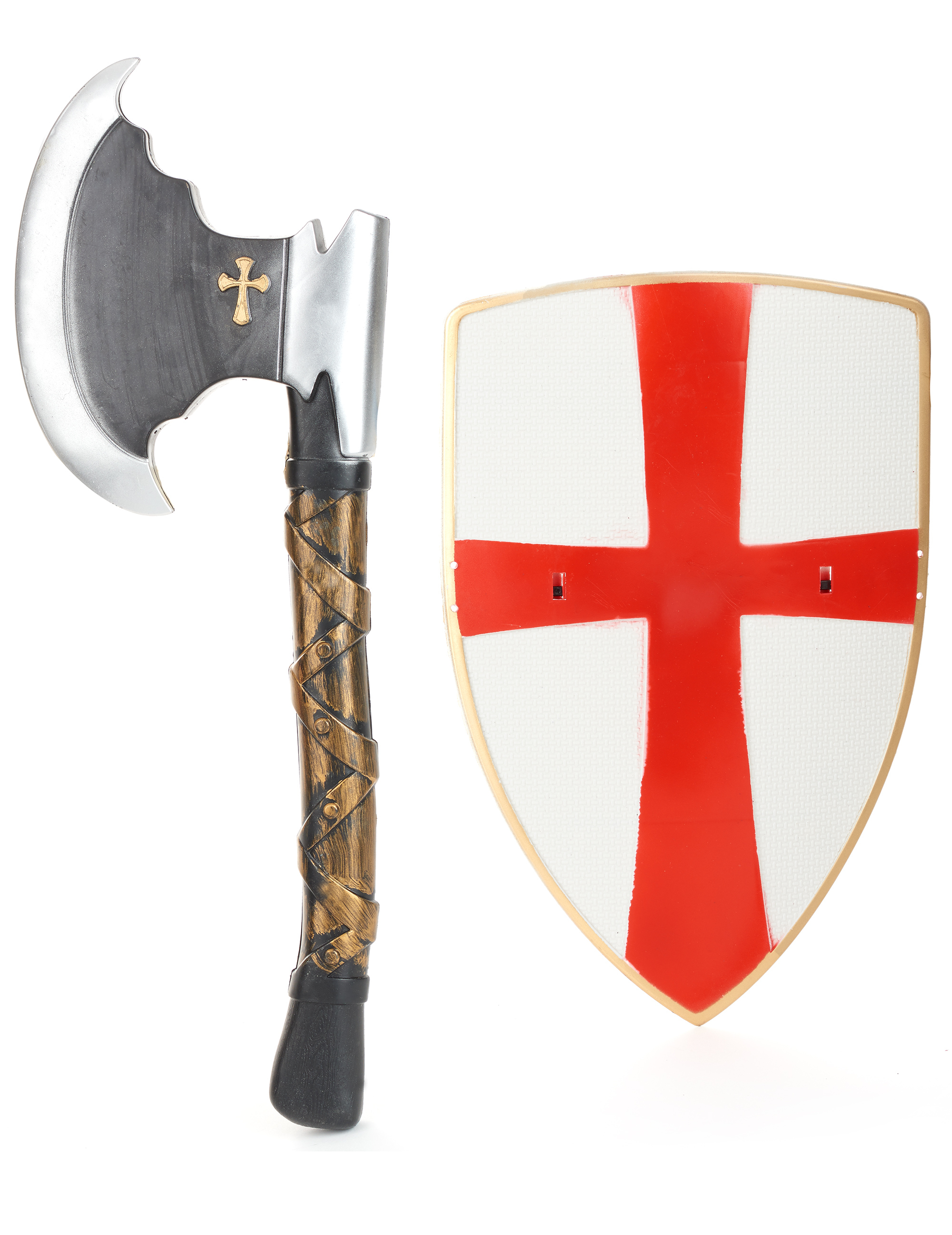 Kit de chevalier bouclier et hache enfant en plastique