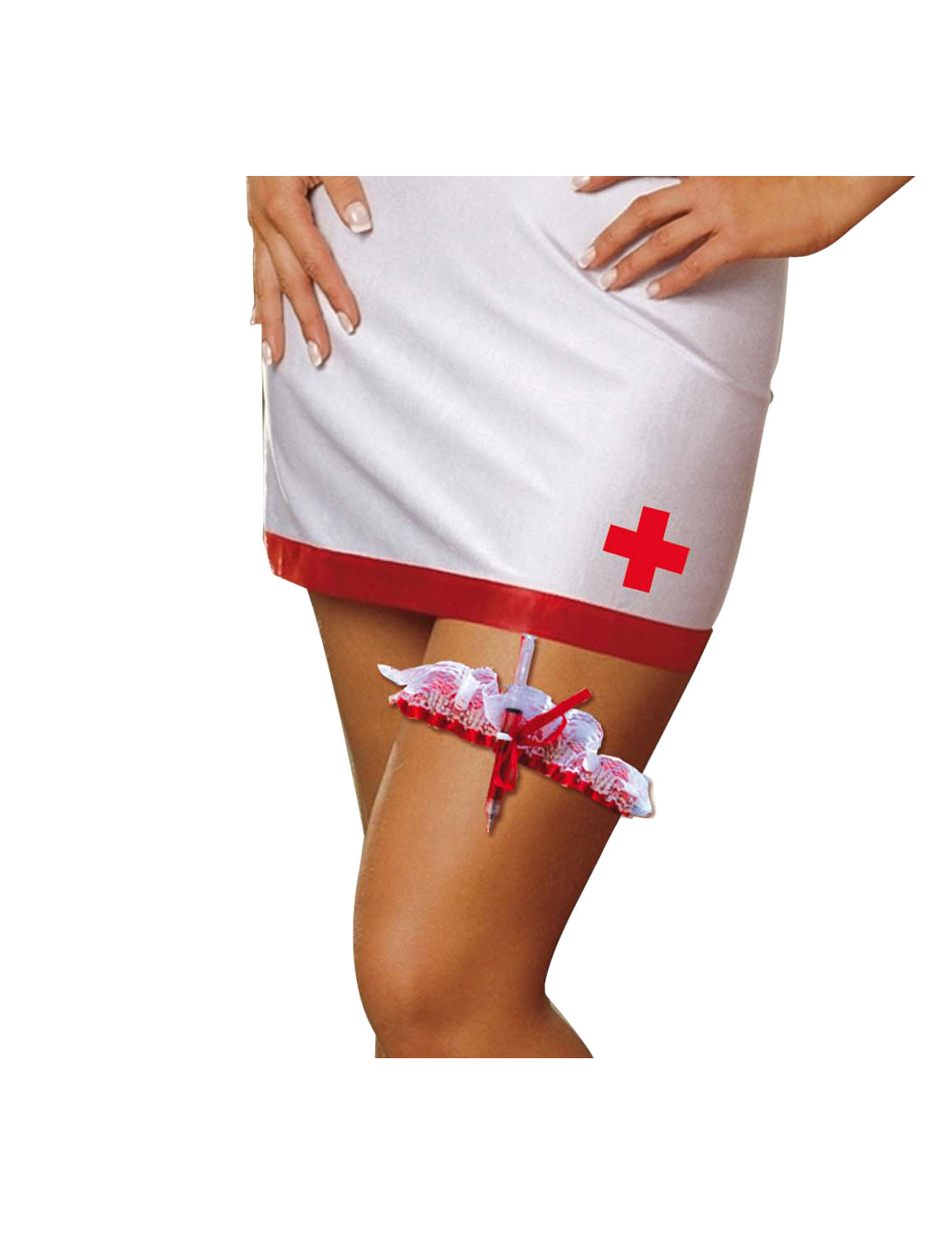 Jarretière et seringue infirmière femme