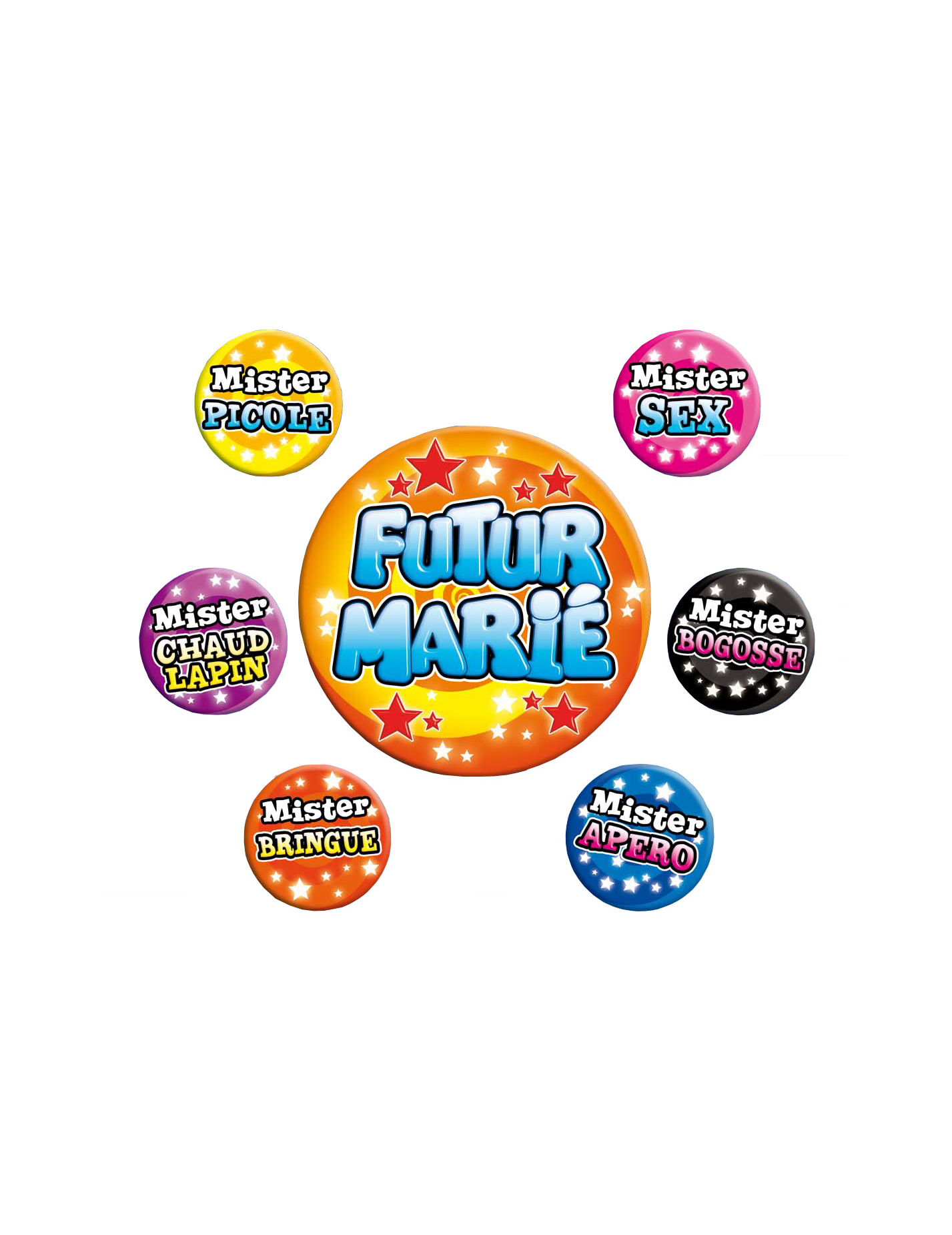 Set badges enterrement de vie de garçon