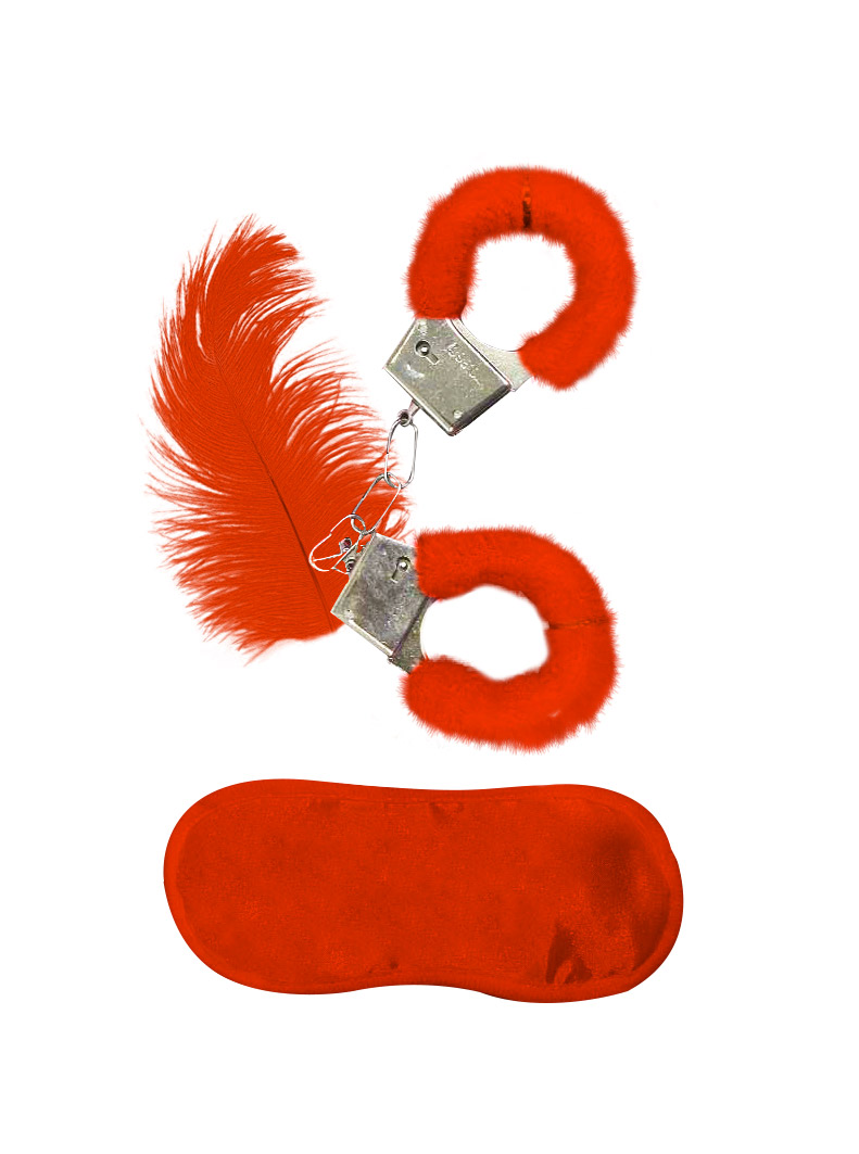 Kit accessoires fourrure rouge adulte