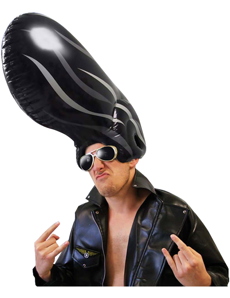 Perruque gonflable rockeur adulte
