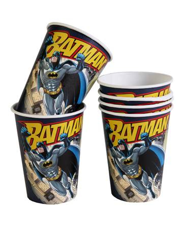 6 Gobelets en carton Batman 25 cl