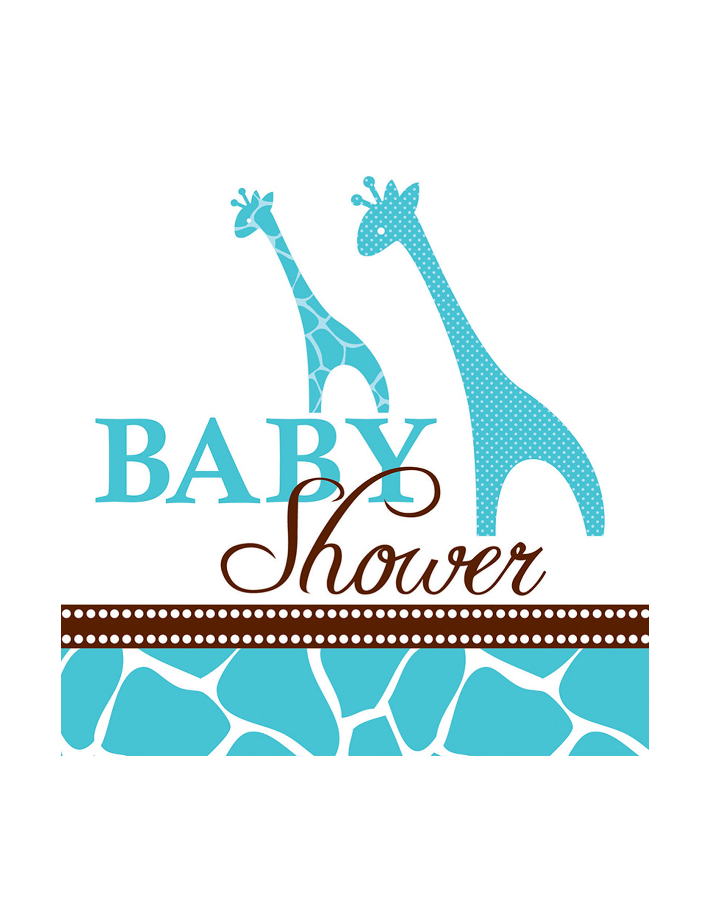 16 Serviette baby shower girafe 25cm