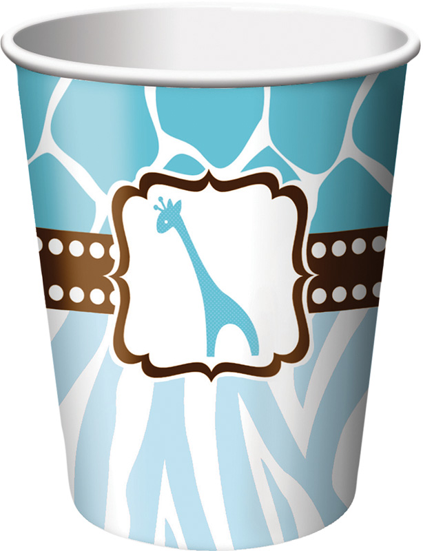 8 Gobelets baby shower girafe