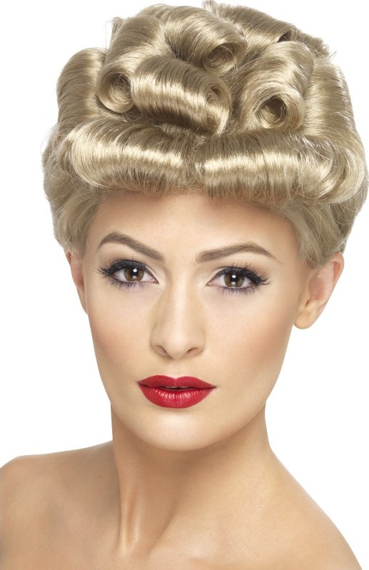 Perruque courte blonde vintage femme