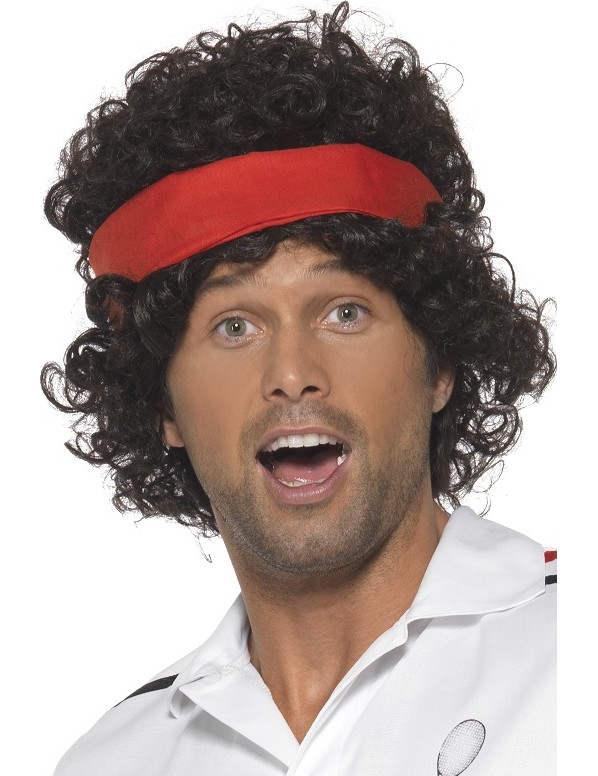 Perruque marron joueur de tennis homme