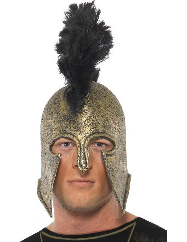 Casque romain avec crête noire adulte
