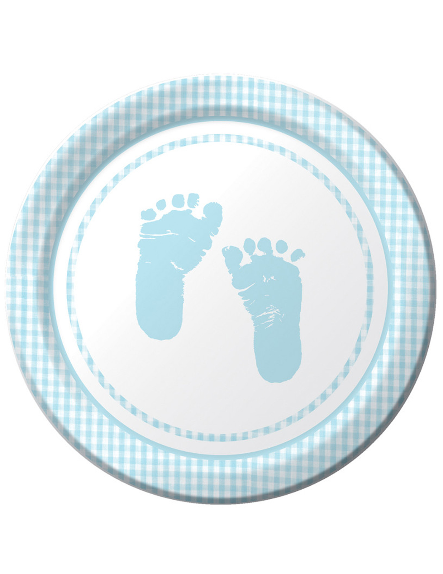 8 Assiettes en carton pieds bleus 23 cm