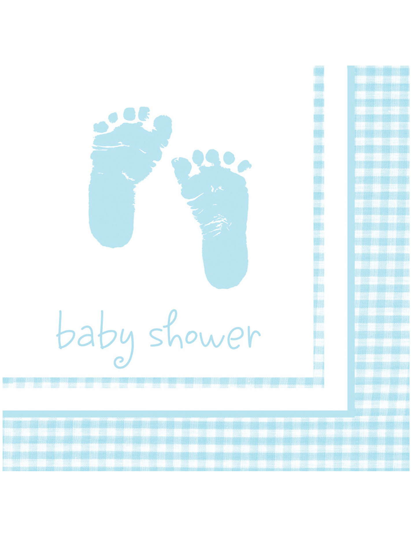 16 Serviettes en papier Pieds bleus 33 x 33 cm