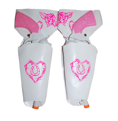 Set revolvers blanc et rose en plastique