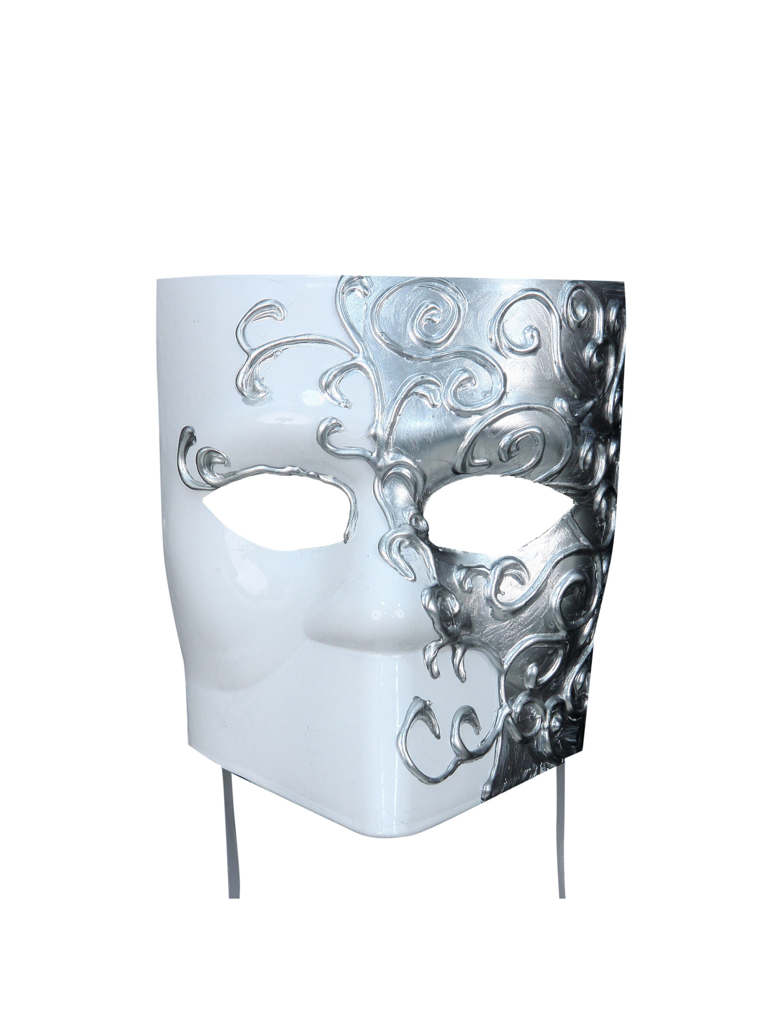 Masque vénitien carré argent