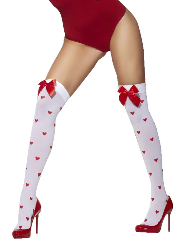 Bas coeur avec noeud rouge femme