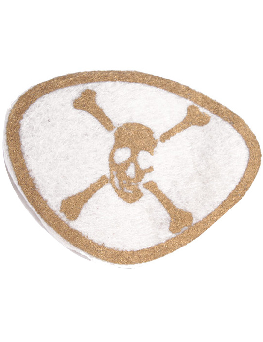 Cache oeil pirate blanc et doré