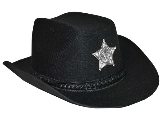 Chapeau shériff avec étoile noir