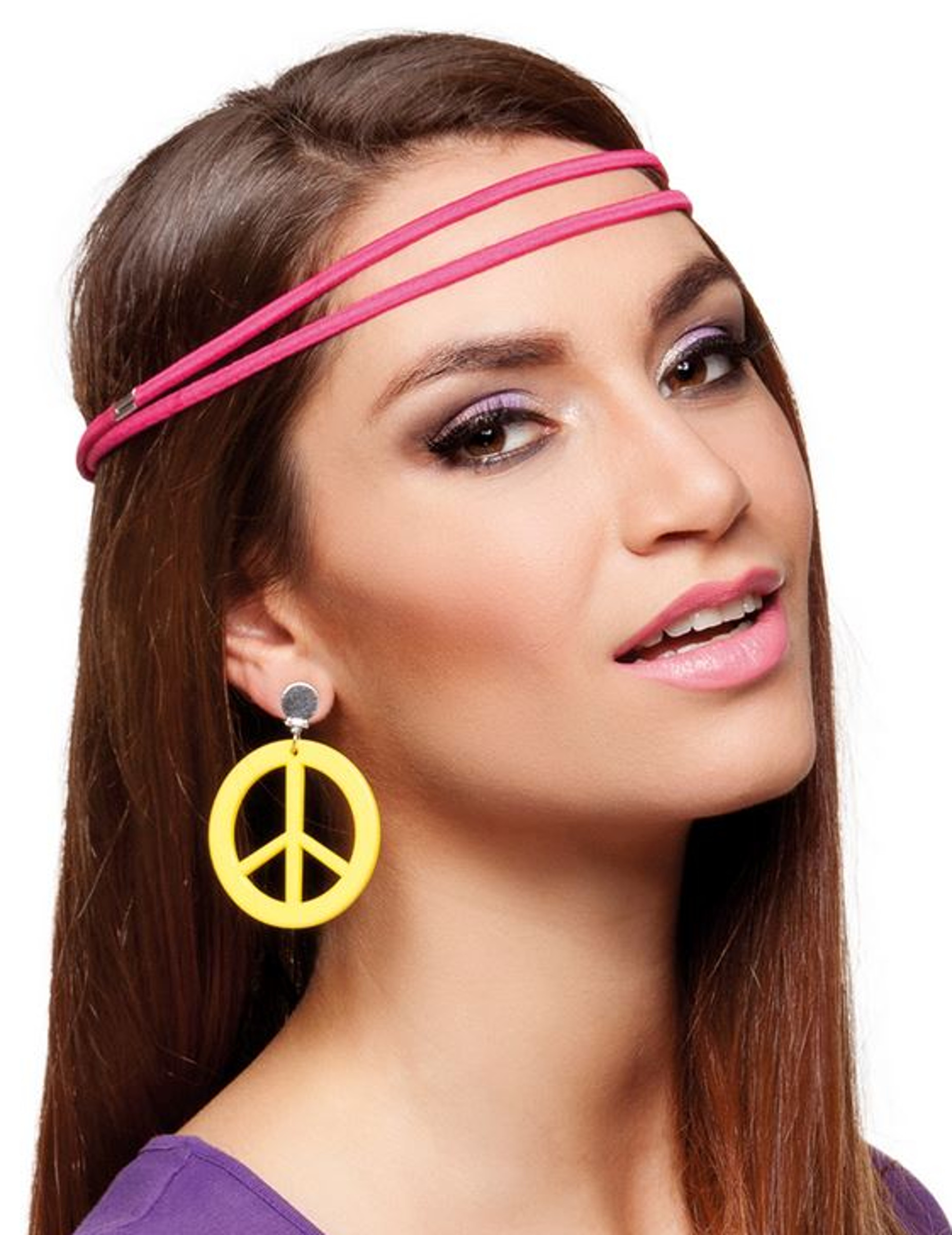 Boucles d'oreilles hippies jaunes