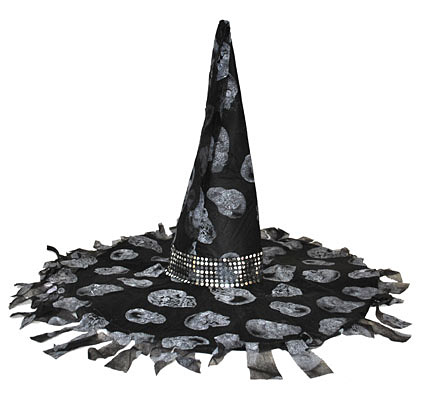 Chapeau sorcière noir et gris Halloween