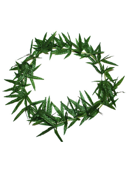 Collier Hawaï à feuilles vertes