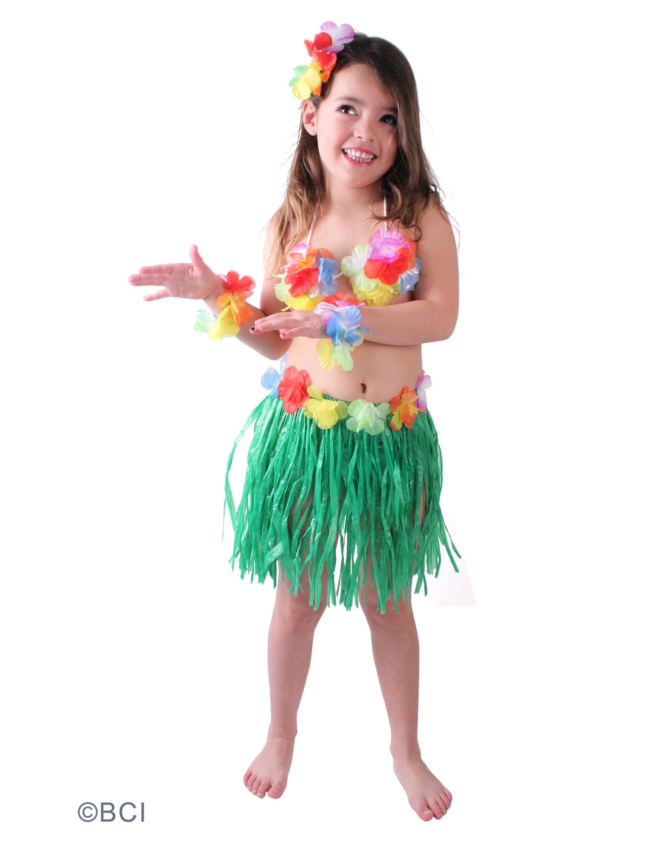 Déguisement hawaïenne verte fille